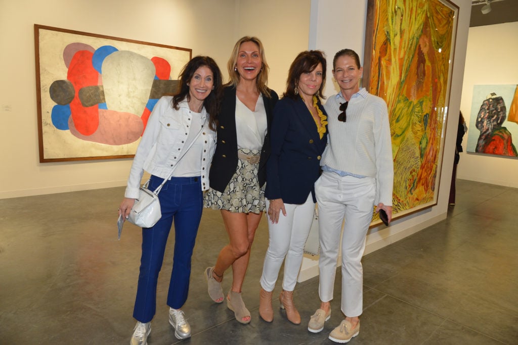Liz Gaelick, Judy Mrdacq, Kelly Langberg, and Lori Tritsch attend Art Basel Miami Beach. Photo by Patrick McMullan/PMC.