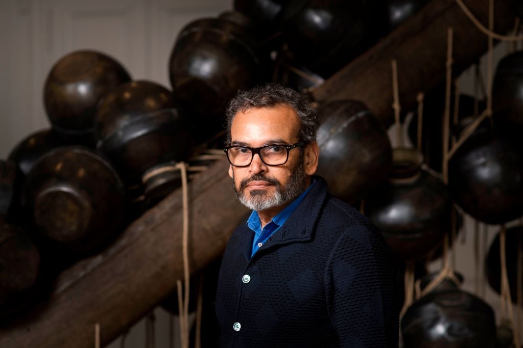 Subodh Gupta. Photo by Lionel Bonacenture/AFP/Getty Images.