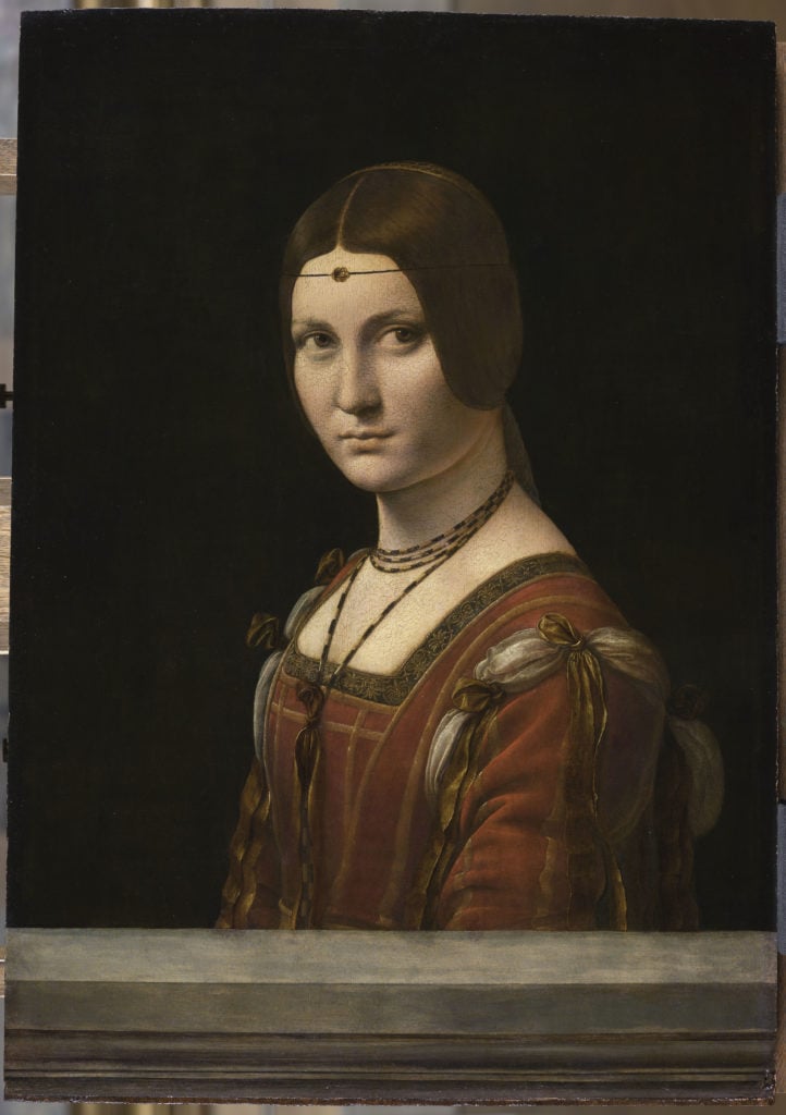 Leonardo da Vinci, <i>Portrait de femme, dit La Belle Ferronnière</i>(1490). Paris, Musée du Louvre. © RMN-Grand Palais (musÈe du Louvre) / Michel Urtado.