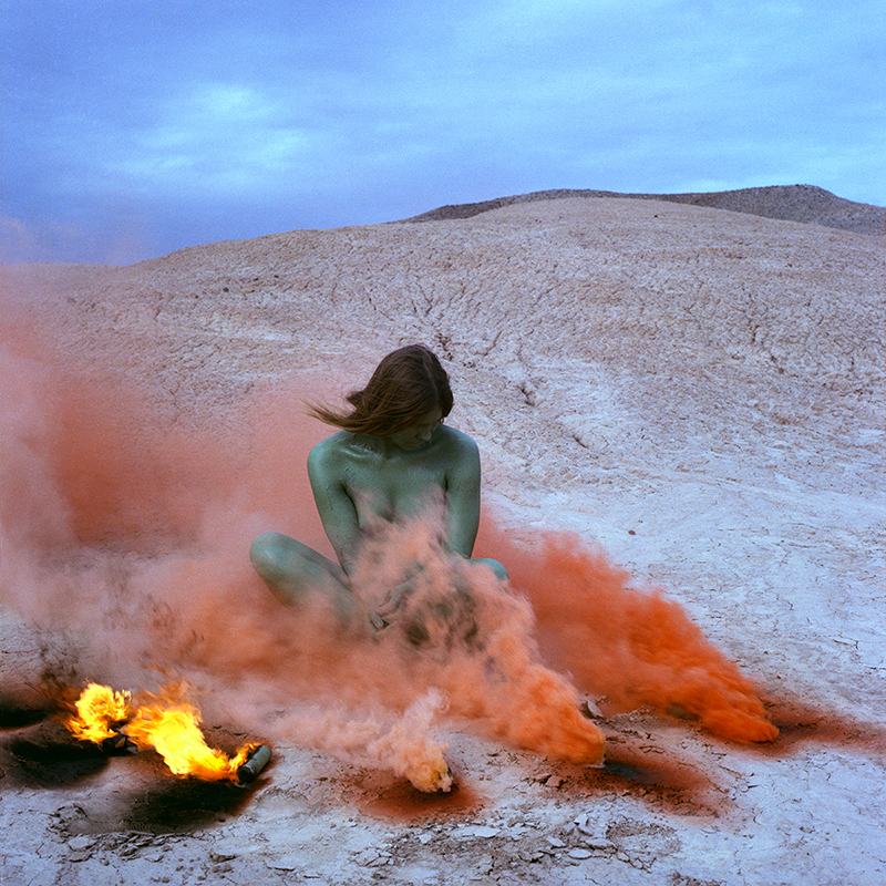 Judy Chicago, Immolation (1972); from Women and Smoke (2018). Photo courtesy of Nina Johnson.