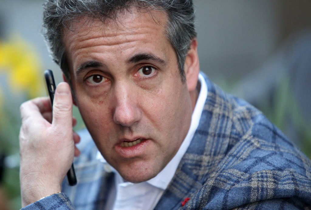 Michael Cohen, president Donald Trump's personal attorney, takes a call near the Loews Regency hotel on Park Ave on April 13, 2018 in New York City. Photo by Yana Paskova/Getty Images.