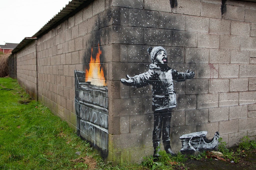 A Very Banksy Christmas? The Street Artist Just Left a New Mural