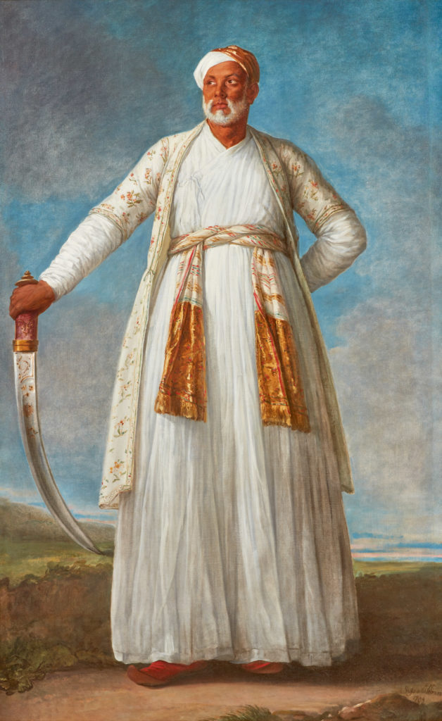 Elisabeth-Louise Vigée Le Brun, <em>Portrait of Muhammad Dervish Khan, Full-Length, Holding His Sword in a Landscape</em>. Estimate $4 million–6 million. Courtesy of Sotheby's New York. 