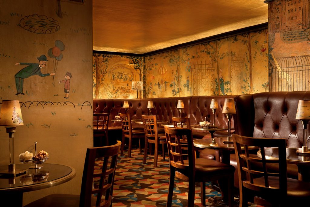 Bemelmans Bar at the Carlyle Hotel is a New York institution, and one of the best decorated bars in the city. Courtesy of Bemelmans Bar, the Carlyle Hotel.