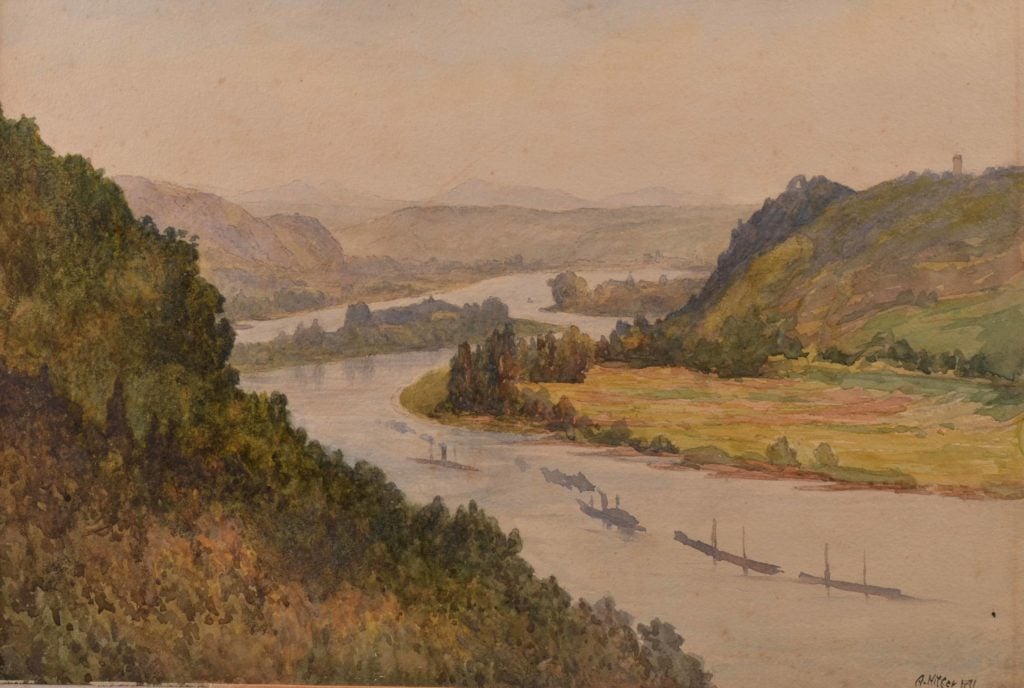 One of the three landscape paintings attributed to Hitler. Courtesy Kloss Auctions.