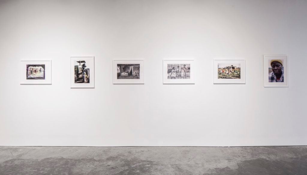 An installation view of "Keith Calhoun and Chandra McCormick: Labor Studies" at the Contemporary Arts Center, New Orleans, 2018. Photo: Alex Marks.