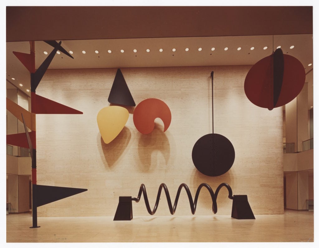 Alexander Calder, Universe, 1974, upon its original installation at the Sears Tower, Chicago. Photo Courtesy of the Calder Foundation, New York / Art Resource, New York. Artist Copyright: © 2018 Calder Foundation, New York / Artists Rights Society (ARS), New York. Photography by Robert Fine.