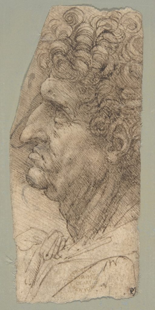Leonardo da Vinci, <em>Man in Bust-Length, Profile View</em> (circa 1490–94). Courtesy of the Metropolitan Museum of Art.