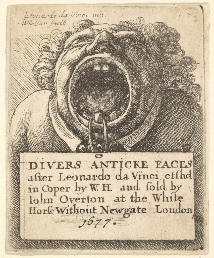Wenceslaus Hollar, Title Page: Divers Anticke Faces (1677), a reproduction of a Leonardo da Vinci drawing. Courtesy of the Metropolitan Museum of Art.