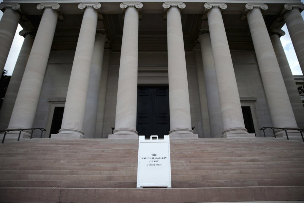 The National Gallery of Art has been closed since January 3. Photo by Chip Somodevilla/Getty Images.