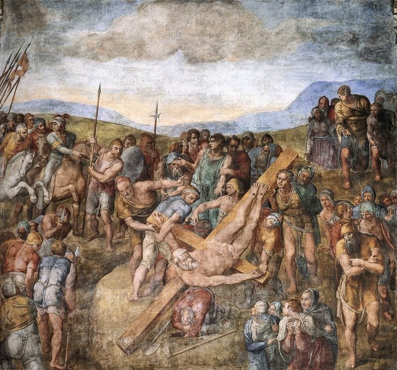 Michelangelo, <i>The Crucifixion of St. Peter</i> (1546–50).