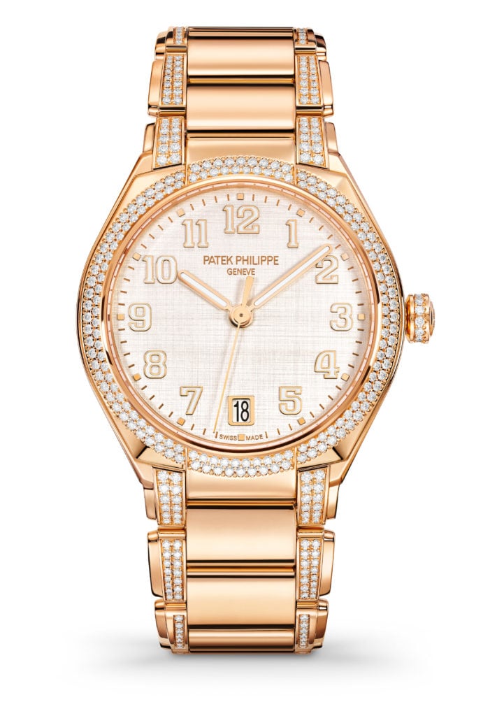 Twenty-4 Automatic in rose gold, a satin-finished dial, and diamonds.