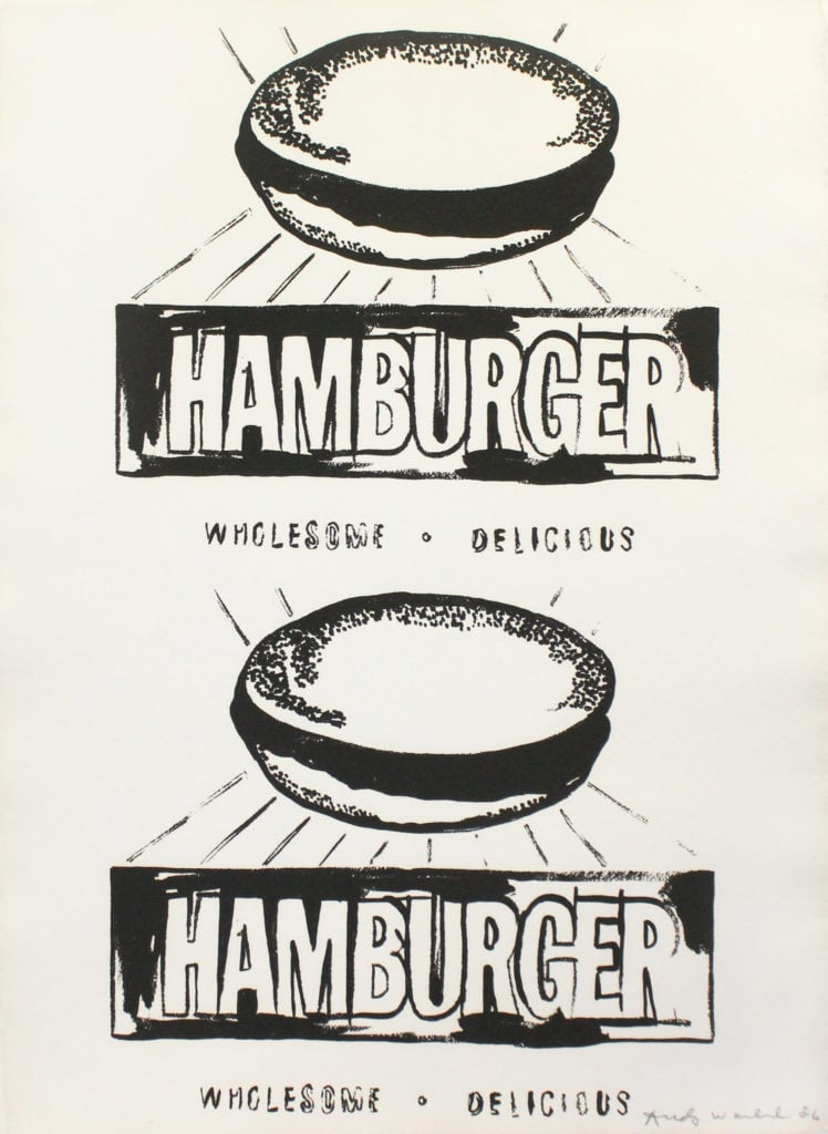 Andy Warhol, <i>Hamburger (Double) </i> (circa 1986). Photo: Courtesy artnet Auctions.