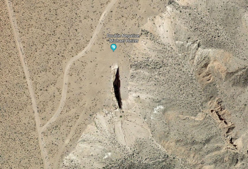 Michael Heizer, Double Negative (1969–70), as seen on Google Maps.
