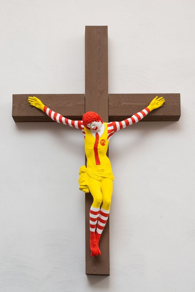 Jani Leinonen, <em>McJesus</em> (2015). The controversial work has become the subject of violent protests at Israel's Haifa Museum of Art. Photo by Vilhelm Sjöström, courtesy of the artist and Zetterberg Gallery.