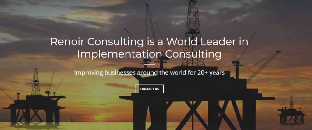 Screenshot from the Renoir Consulting Group homepage.