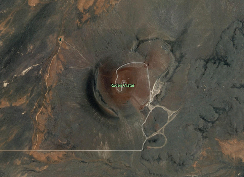 James Turrell, Roden Crater (1970s–ongoing), as seen on Google Maps.