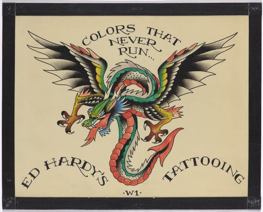 Don Ed Hardy, <em>Colors That Never Run</em>. Courtesy of Ed Hardy/Fine Arts Museums of San Francisco.