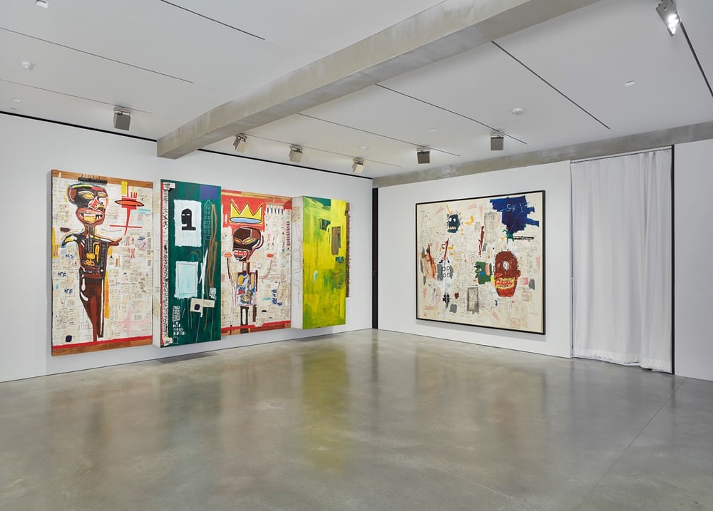 Installation view of "Jean-Michel Basquiat" at the Brant Foundation. Images: Tom Powel Imaging ©Estate of Jean-Michel Basquiat. Licensed by Artestar, New York. Courtesy The Brant Foundation