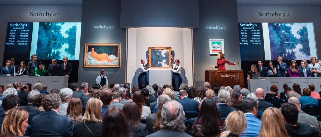 Sotheby's Impressionist and Modern evening sale in New York in May 2018. Image courtesy of Sotheby's.