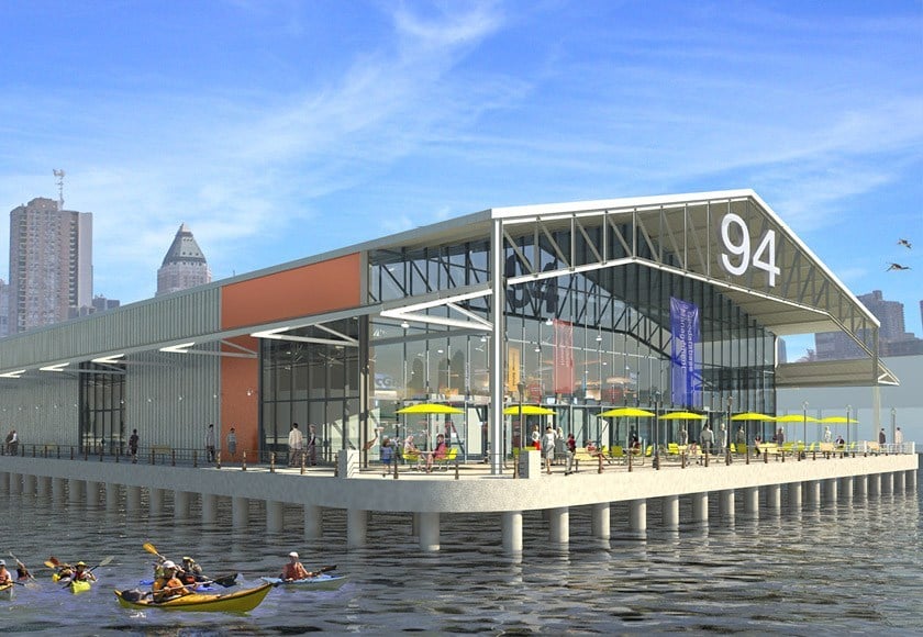 Dattner Architects, rendering of proposed renovations of Piers 92 and 94. Image courtesy of Dattner Architects.