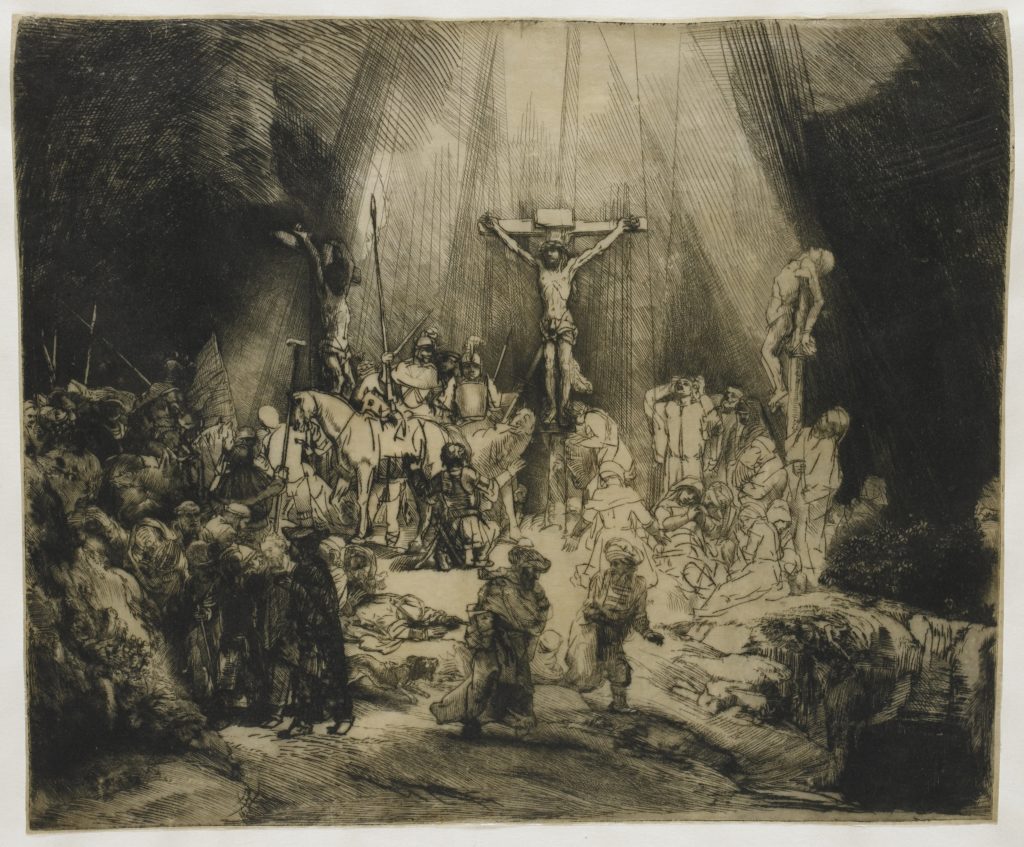 Rembrandt van Rijn, <i>The Three Crosses</i> (1653). Courtesy the Rijksmuseum.