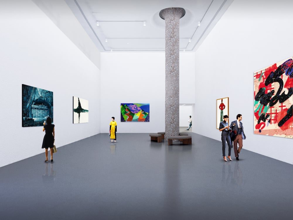 A rendering of Sotheby's new galleries. Image courtesy of OMA.