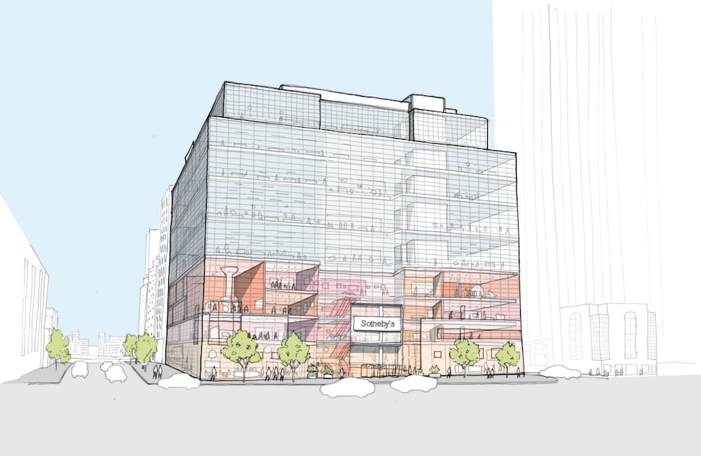 A sketch for the expanded Sotheby's New York headquarters. Photo: Spencer Platt/Newsmakers.