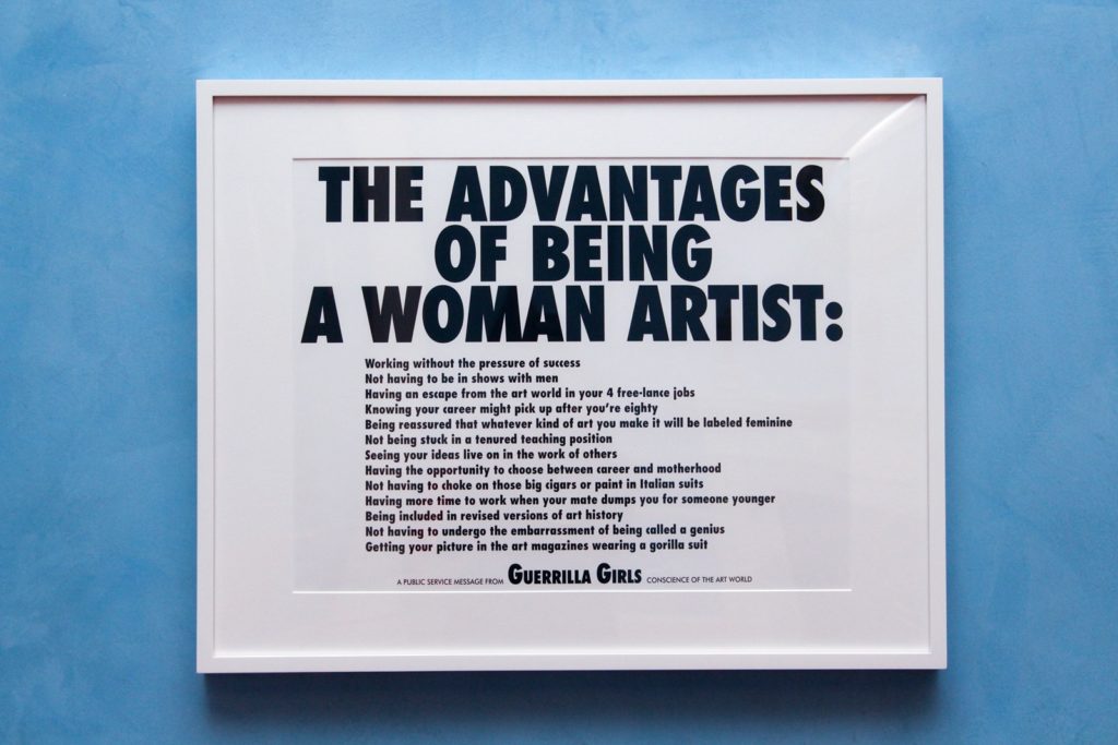Guerilla Girls, The Advantages of Being a Woman Artist (1988). Image courtesy Michael Appleton/Mayoral Photography Office.
