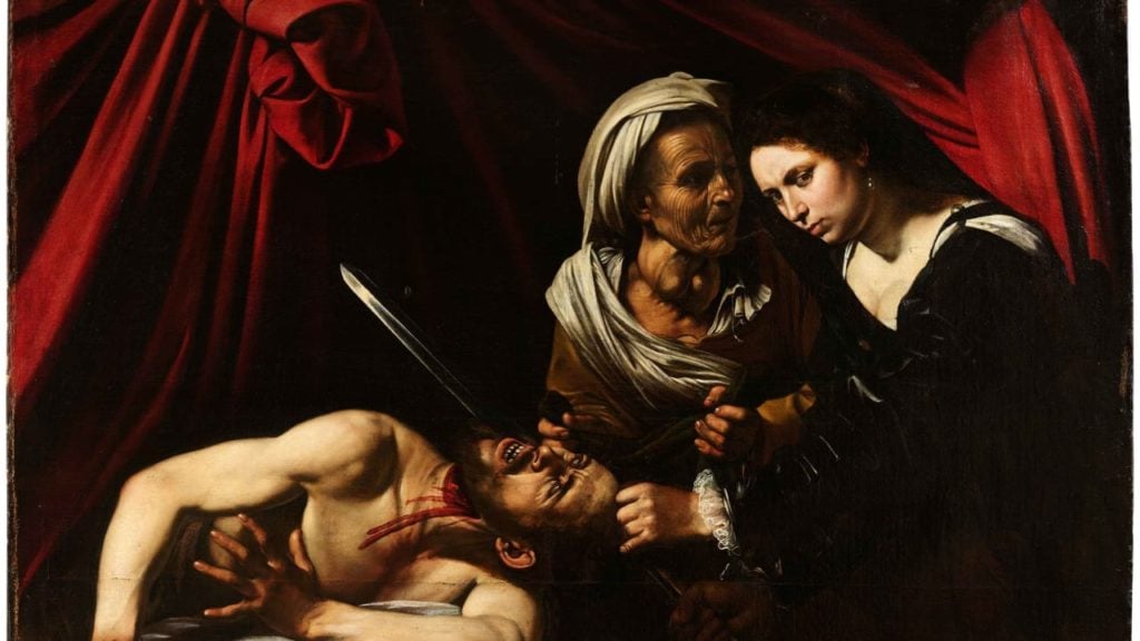 Caravaggio, Judith decapitaÃ§Ã£o Holofernes (cerca de 1607).  Cortesia do Gabinete Turquin.