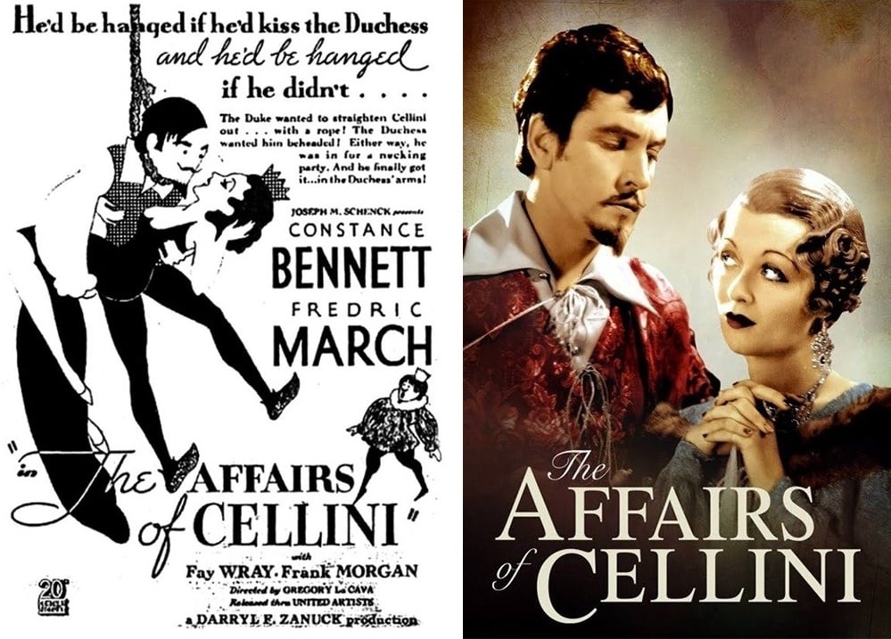 Two posters for <em>The Affairs of Cellini</em> (1934).