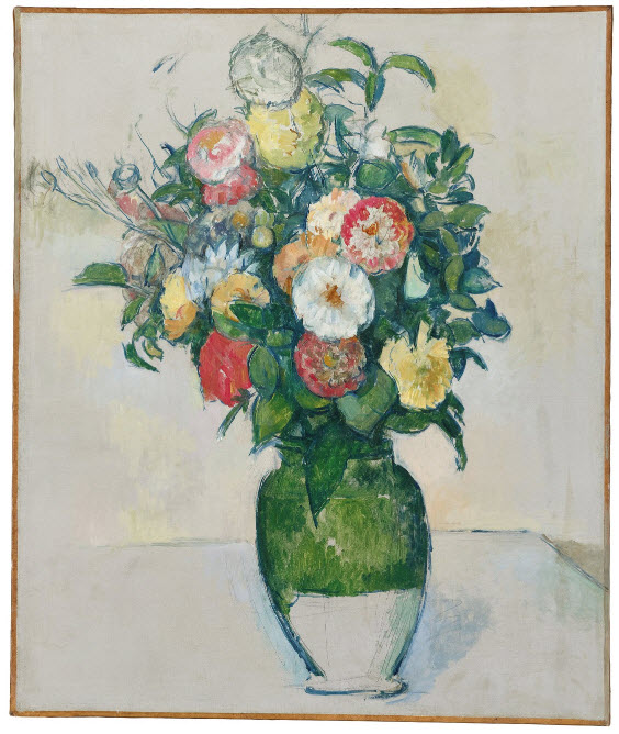 Paul Cezanne, Fleurs dans un pot d'olives, 1880–82. Courtesy of Gagosian Gallery. 