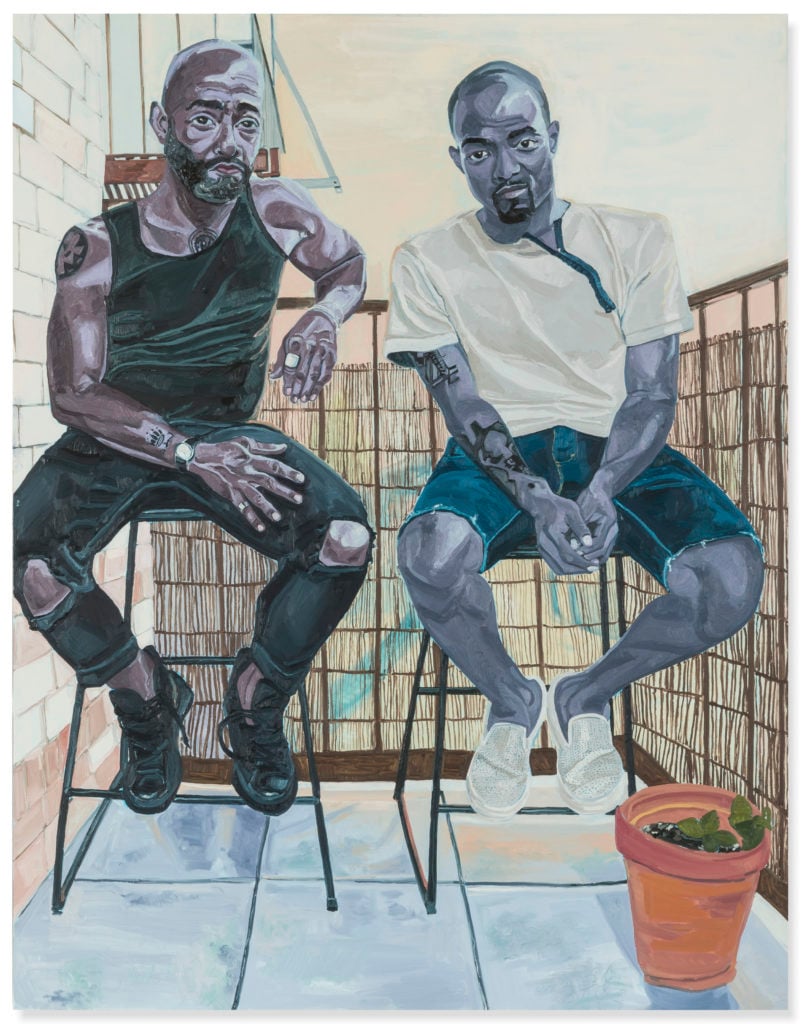 Jordan Casteel, <i>Patrick and Omari</i> (2015). Courtesy of Christie's Images Ltd.