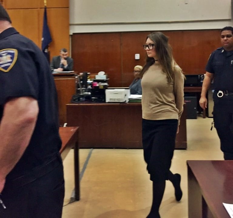 Anna Delvey entering court. Photo by Eileen Kinsella.