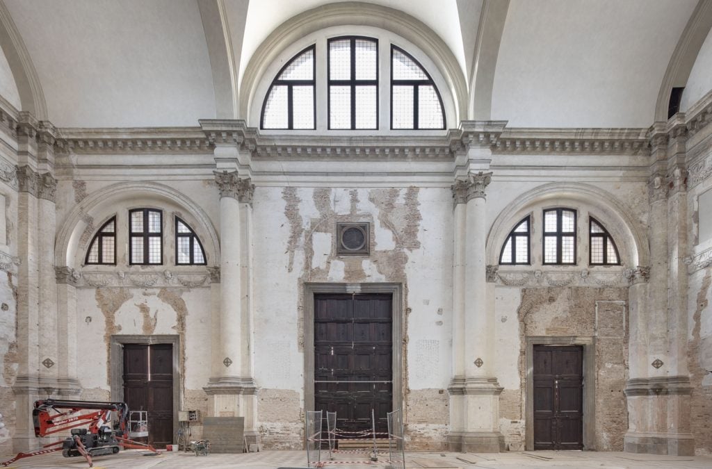 Ocean Space undergoing renovation. © Church of San Lorenzo, Venice. Photo: TBA21–Academy.