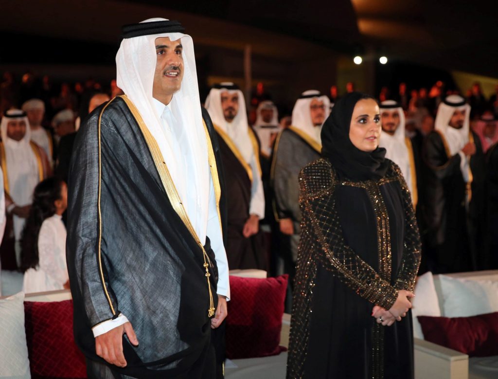 Emir of Qatar Sheikh Tamim opens the National Museum of Qatar, along side his sister, Sheihka al Mayassa, the head of Qatar Museums. Photo by Arda Kucukkaya, Anadolu Agency/Getty Images.