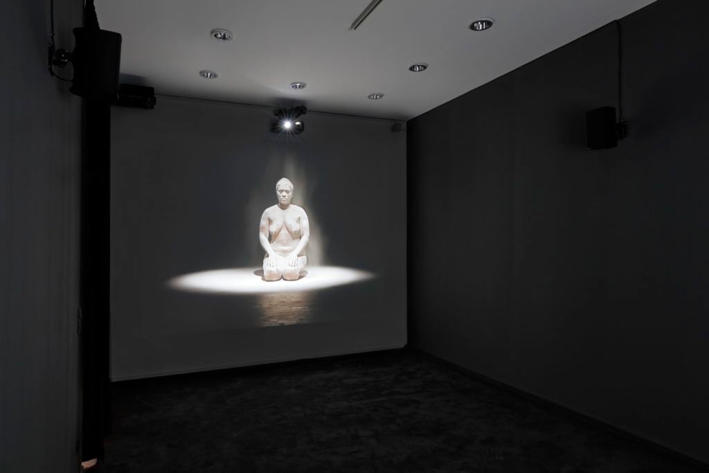  Installation view of Berni Searle, <em>Snow White</em> in "Evoking_Reality." Image courtesy Daimler Contemporary.
