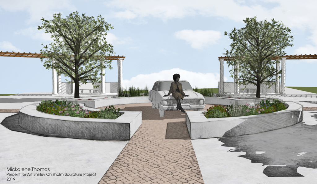 Mickalene Thomas's proposal for the Shirley Chisholm monument. Rendering courtesy of She Built NYC.