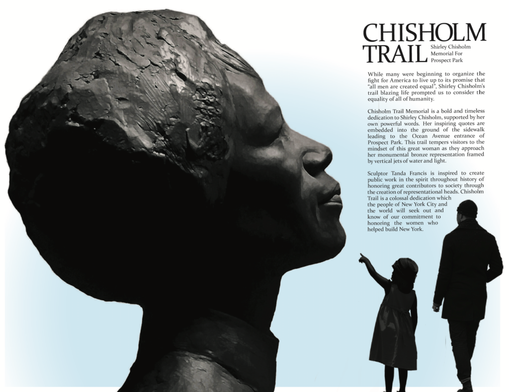 Tanda Francis's proposal for the Shirley Chisholm monument. Rendering courtesy of She Built NYC. 