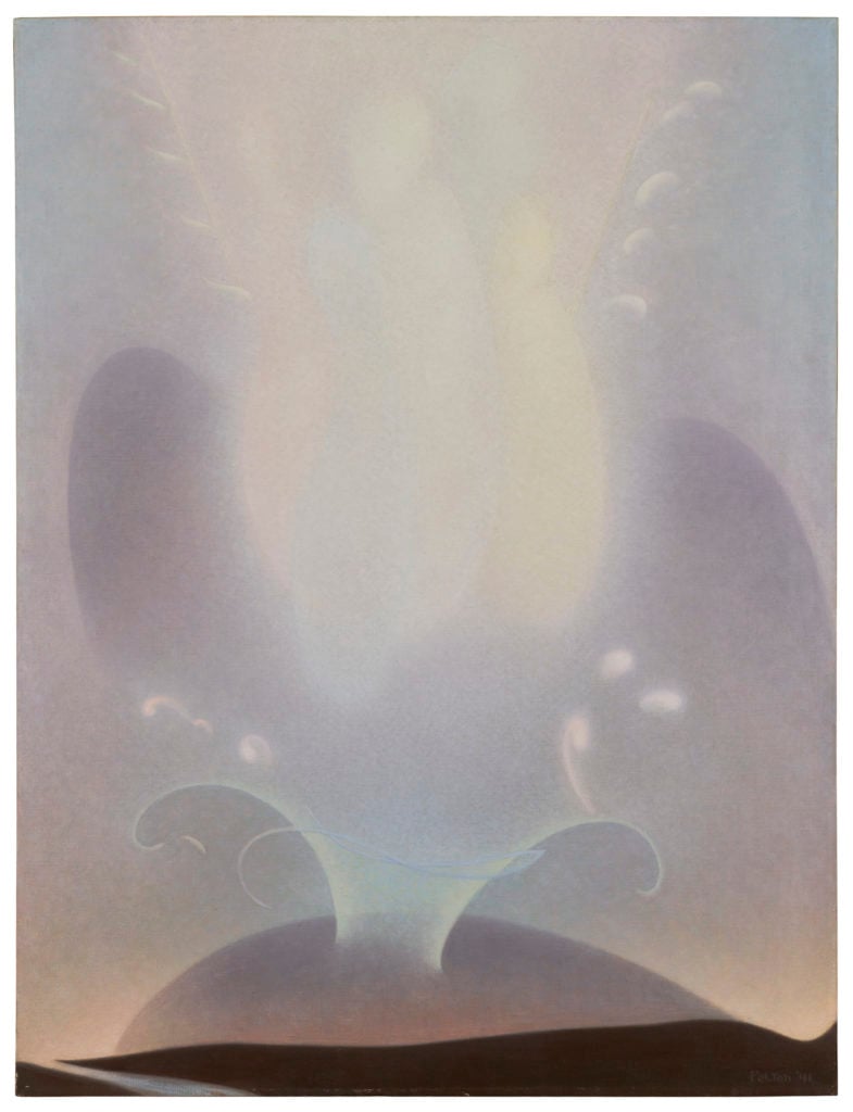 Agnes Pelton, The Blest (1941). Photo by Martin Seck, courtesy of the collection of Georgia and Michael de Havenon.