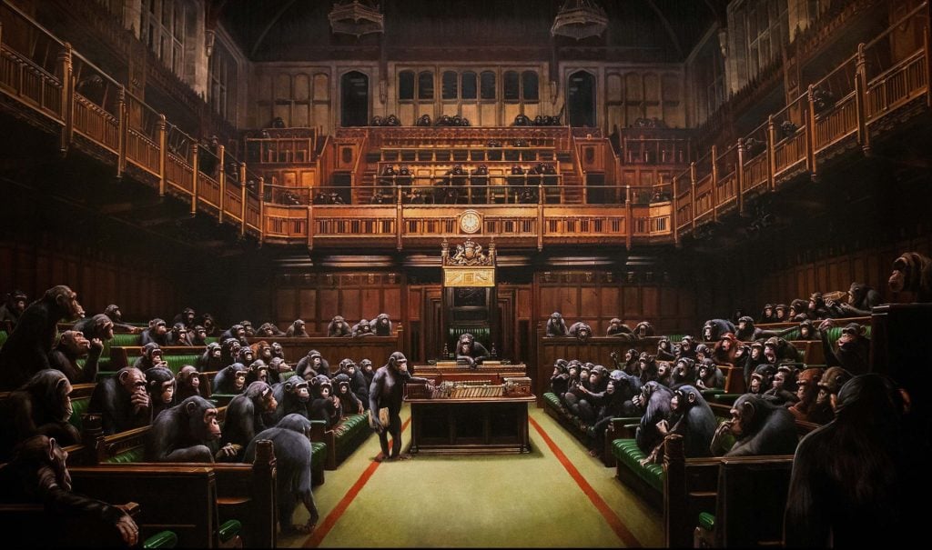Banksy, Devolved Parliament (2009). Courtesy of the artist.