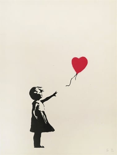 Banksy, <em>Girl with Balloon</em> (2004). Estimate $50,000–70,000