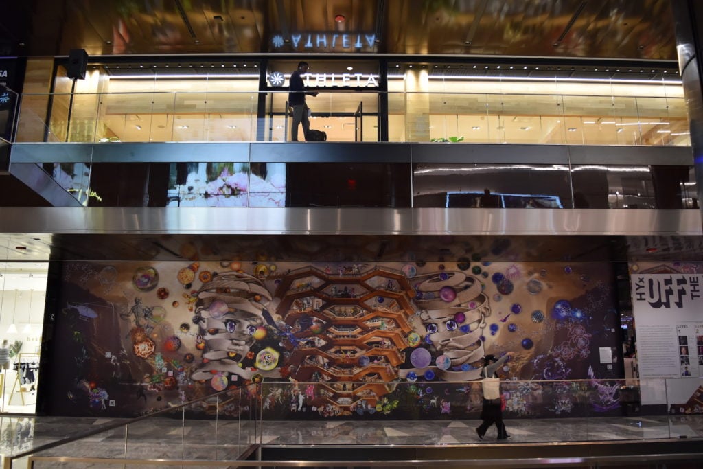 Installation view of Jeanette Hayes mural at Hudson Yards. Image courtesy Ben Davis. 