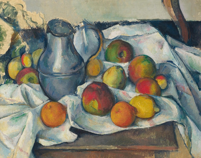 Paul Cezanne, <i>Bouilloire et fruits</i> (1888-90). Courtesy of Christie's.