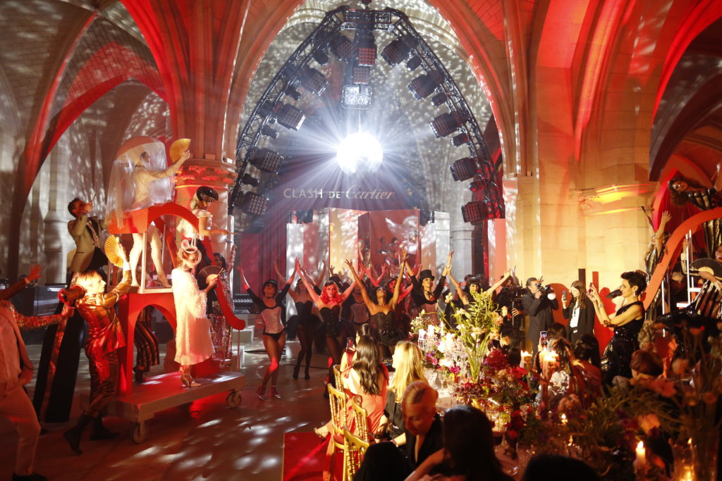 Inside the Clash event, which featured entertainment from circus acts (pictured above) to avant-garde musical performances. Photo courtesy Cartier.