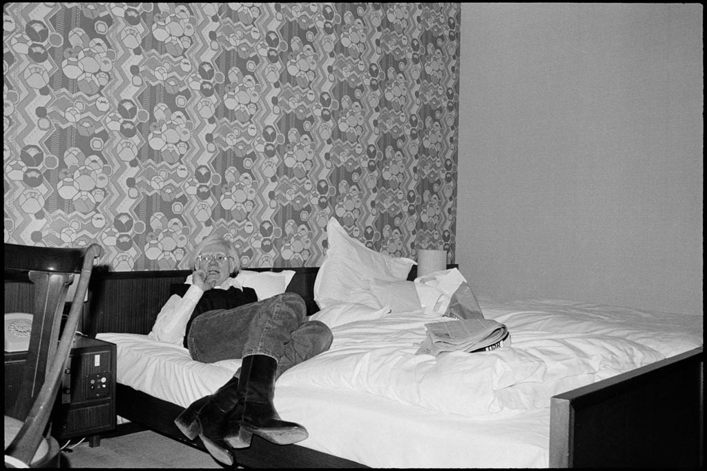 Bob Colacello, Andy at the Hotel Bristol, Bonn, 1976. © Bob Colacello; Courtesy the artist and Vito Schnabel Projects.