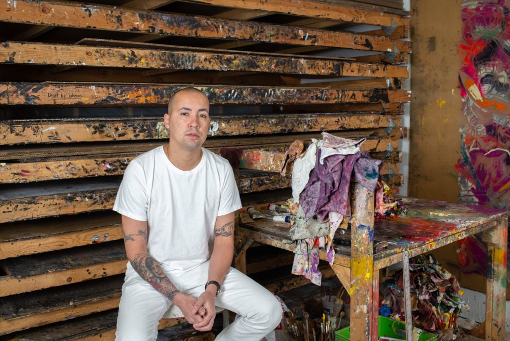 Angel Otero in his studio, 2019. Photo: Taylor Dafoe.