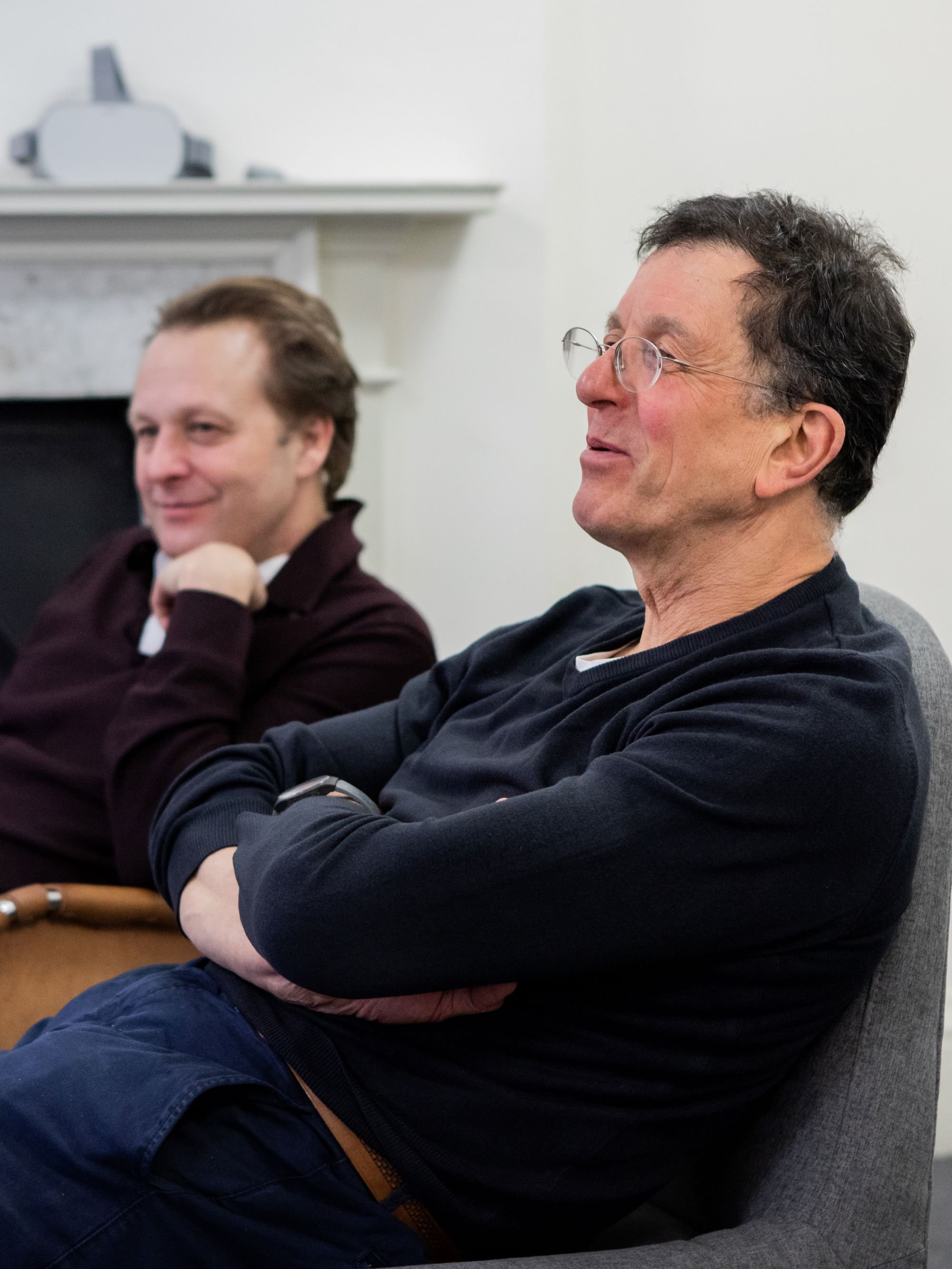 Daniel Birnbaum (left) and Antony Gormley. Courtesy of Acute Art.