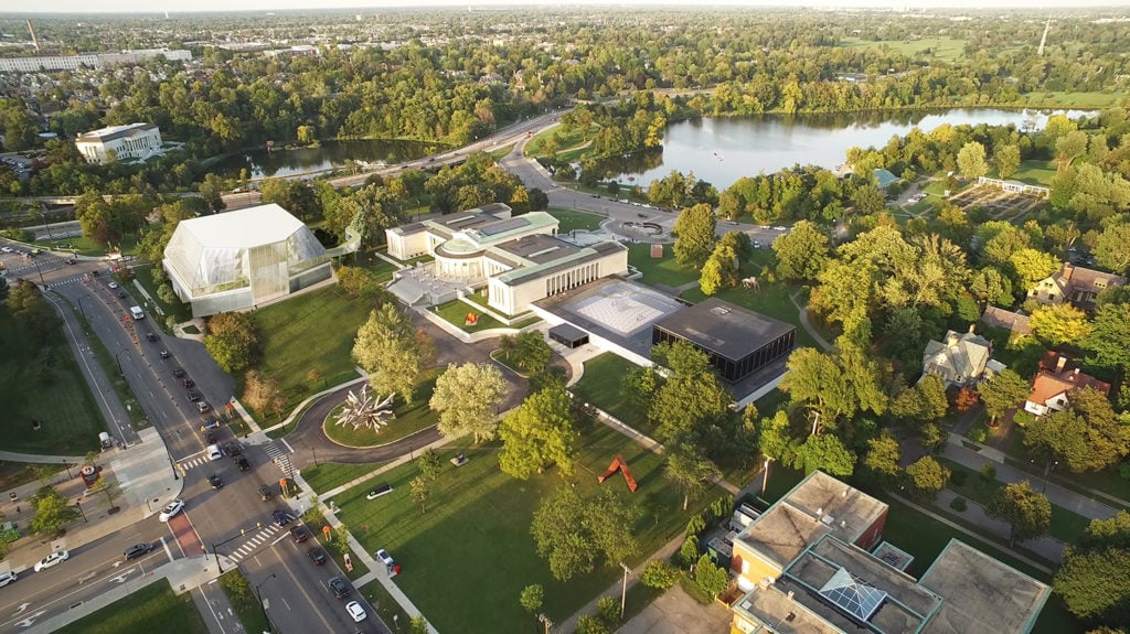 Aerial view of the Albright-Knox Art Gallery.