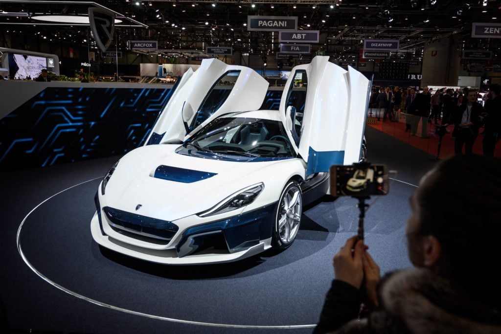 The Rimac C-Two model. Photo by FABRICE COFFRINI/AFP/Getty Images